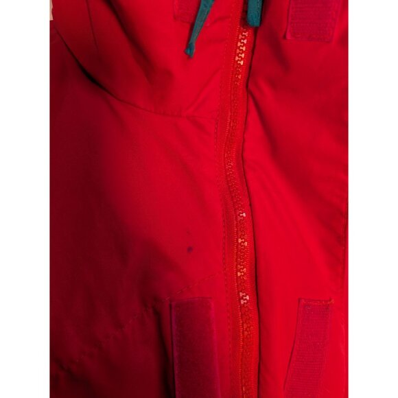 Vintage 1980s Red High-Neck Lightweight Winter Ski Jacket With Blue Zipper Pull - Picture 8 of 12